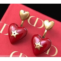 Perfect Dior Red Heart Short Earrings Red/Gold J717018