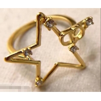 Discount Dior CD Star Ring Gold J71722