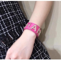 Fashion Chanel Cuff Bracelet AB0647 Fuchsia 2019