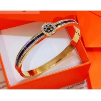  Good Looking Hermes Crystal Logo Bracelet 721128 Gold