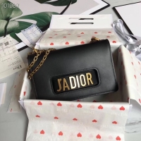 New Style Dior Jadior Flap Bag with Chain Calfskin M9000C black