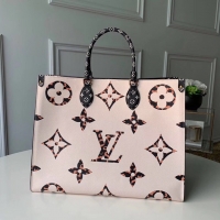 Best Quality Louis Vuitton Monogram Canvas Leopard Print Onthego Tote Bag M44675 Black/White 2019