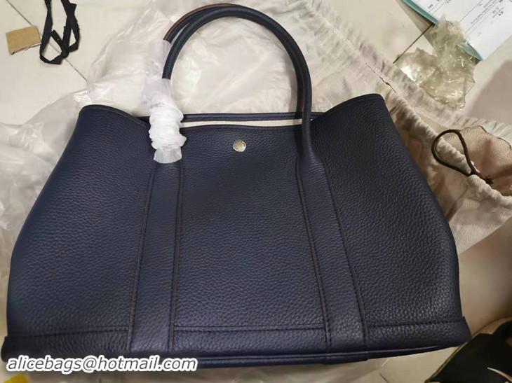 High Quality Hermes Garden Party 36cm 30cm Tote Bag Original Leather A129L Dark Blue