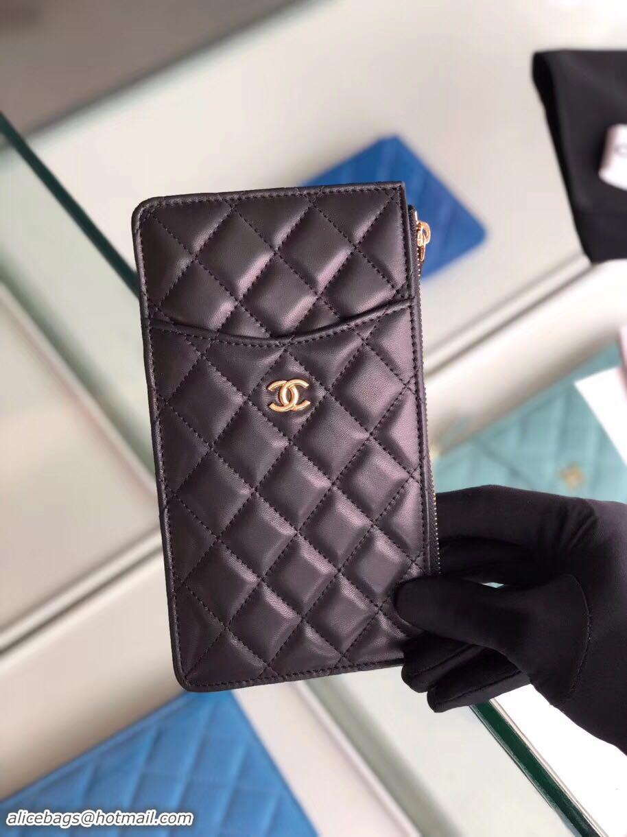 Best Price Chanel classic pouch Grained Calfskin& Gold-Tone Metal A84402 black