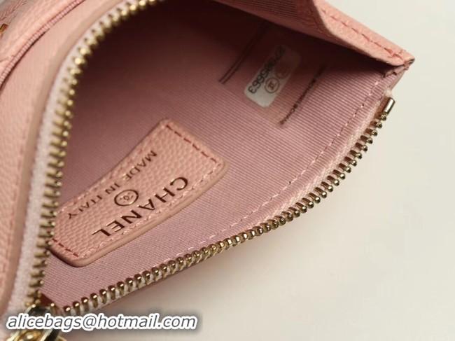 Purchase Chanel classic card holder Grained Calfskin & Gold-Tone Metal A84105 pink