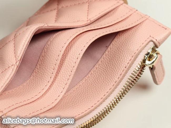 Purchase Chanel classic card holder Grained Calfskin & Gold-Tone Metal A84105 pink