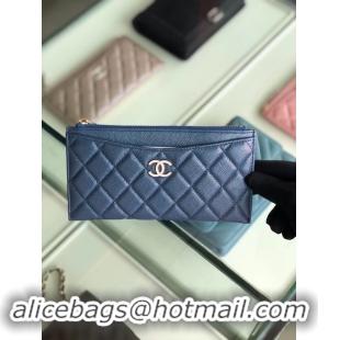 Best Grade Chanel Calfskin Leather & Gold-Tone Metal A84107 blue