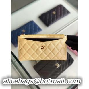 Durable Chanel Calfskin Leather & Gold-Tone Metal A84107 gold