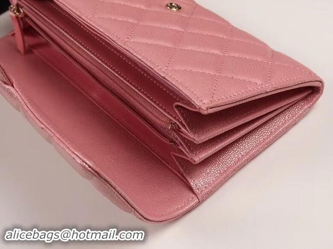 Hot Style Chanel Calfskin Leather & Gold-Tone Metal A80758 pink