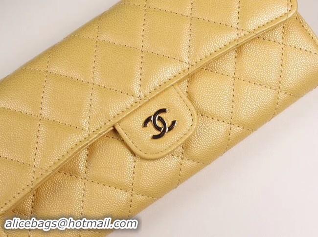 Shop Duplicate Chanel Calfskin Leather & Gold-Tone Metal A80758 yellow