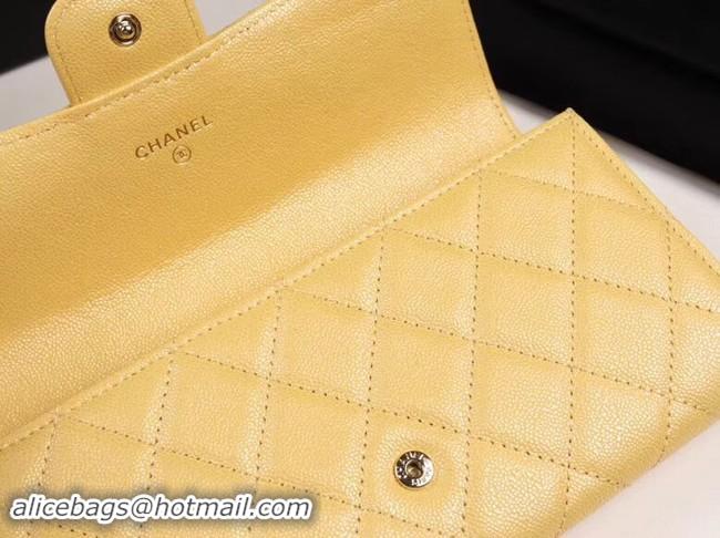 Shop Duplicate Chanel Calfskin Leather & Gold-Tone Metal A80758 yellow