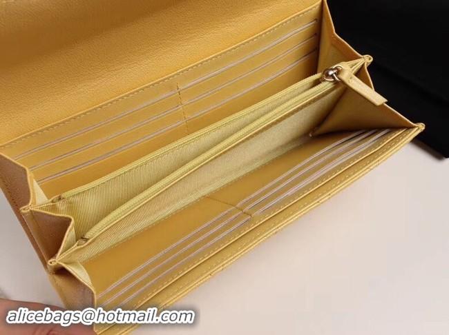 Shop Duplicate Chanel Calfskin Leather & Gold-Tone Metal A80758 yellow