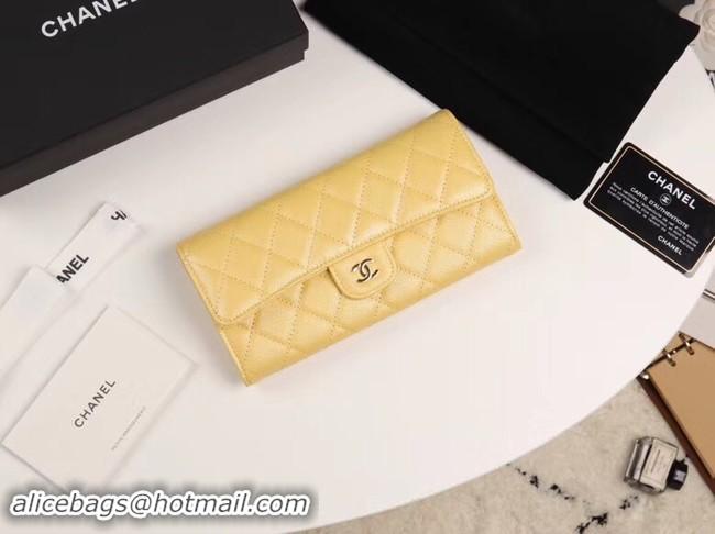 Shop Duplicate Chanel Calfskin Leather & Gold-Tone Metal A80758 yellow