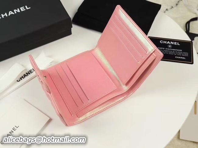 Most Popular Chanel Calfskin Leather Card packet & Gold-Tone Metal A82288 pink