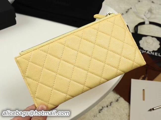 Discount Chanel Calfskin Leather & Gold-Tone Metal A84107 yellow