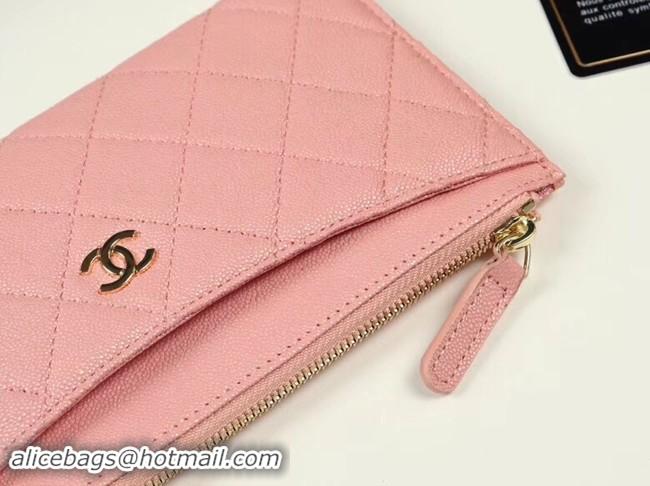 Chic Chanel Calfskin Leather & Gold-Tone Metal A84107 light pink