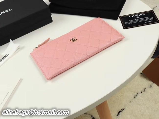 Chic Chanel Calfskin Leather & Gold-Tone Metal A84107 light pink