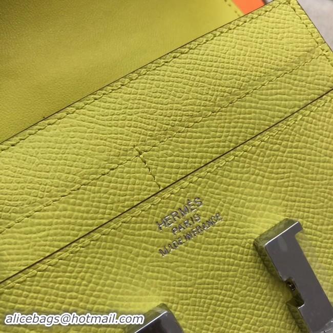 Shop Duplicate Hermes Constance Wallets espom leather H2297 yellow