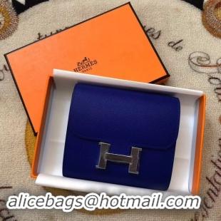 Good Quality Hermes Constance Wallets espom leather H2297 blue