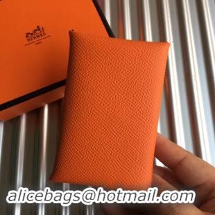 Purchase Hermes Bastia Epsom card case H0369 orange