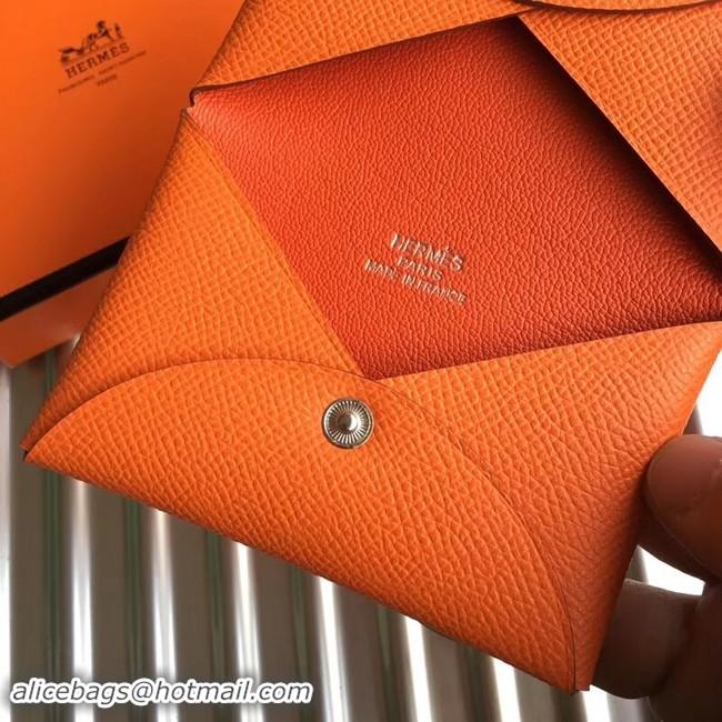 Purchase Hermes Bastia Epsom card case H0369 orange