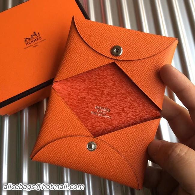 Purchase Hermes Bastia Epsom card case H0369 orange