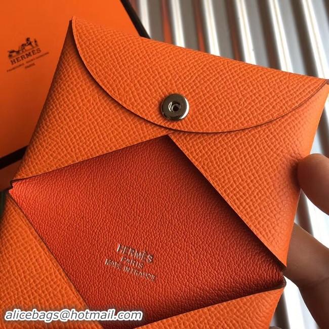 Purchase Hermes Bastia Epsom card case H0369 orange