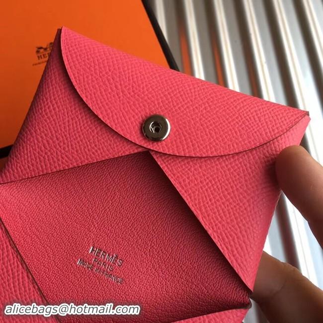 Unique Style Hermes Bastia Epsom card case H0369 Watermelon Red