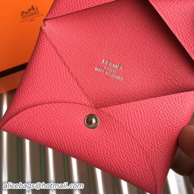 Unique Style Hermes Bastia Epsom card case H0369 Watermelon Red