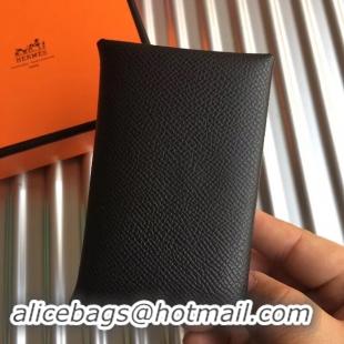 Best Grade Hermes Bastia Epsom card case H0369 black