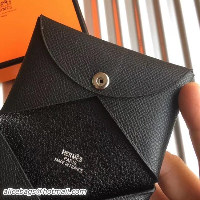 Best Grade Hermes Bastia Epsom card case H0369 black