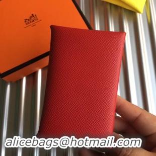 Top Grade Hermes Bastia Epsom card case H0369 red