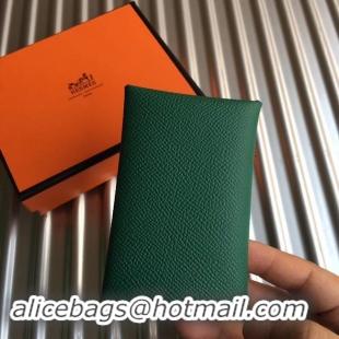 Popular Style Hermes Bastia Epsom card case H0369 green