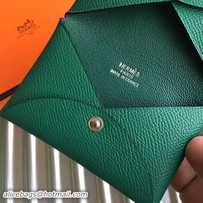 Popular Style Hermes Bastia Epsom card case H0369 green