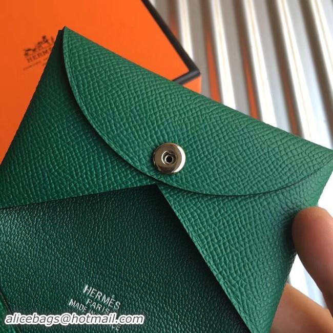 Popular Style Hermes Bastia Epsom card case H0369 green