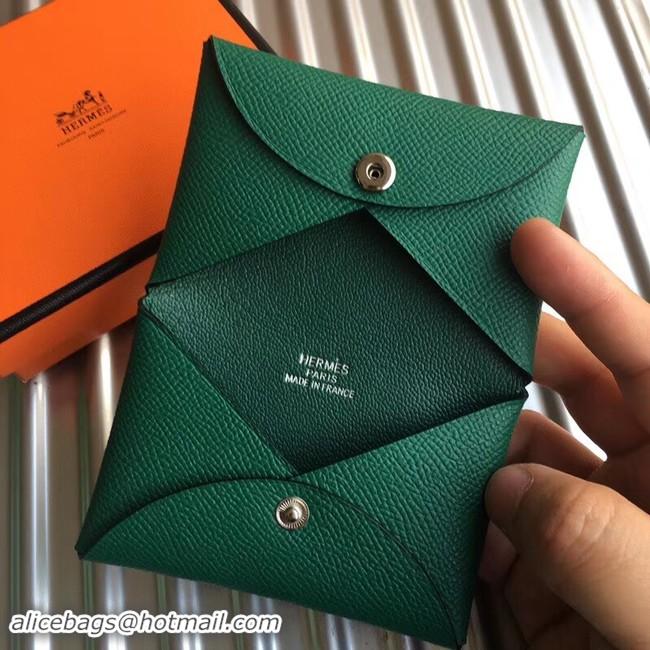 Popular Style Hermes Bastia Epsom card case H0369 green