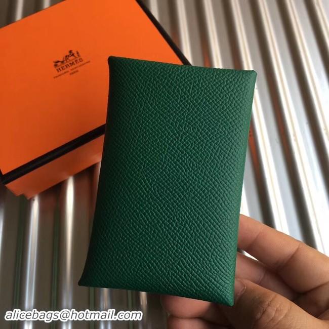 Popular Style Hermes Bastia Epsom card case H0369 green