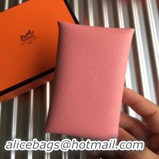 Charming Hermes Bastia Epsom card case H0369 pink