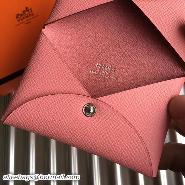 Charming Hermes Bastia Epsom card case H0369 pink