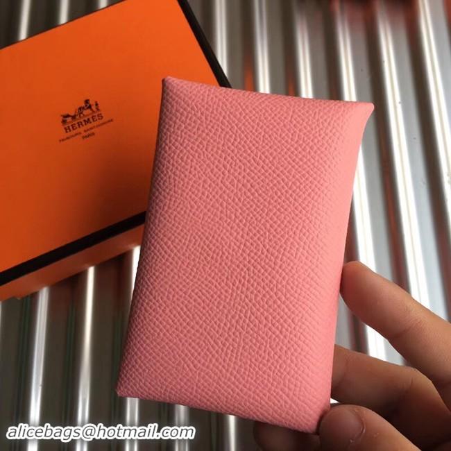 Charming Hermes Bastia Epsom card case H0369 pink