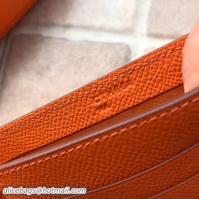 Best Product Hermes espom leather Wallet H2296 orange