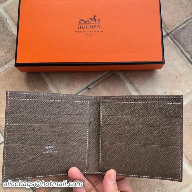 Best Quality Hermes espom leather Wallet H2296 grey