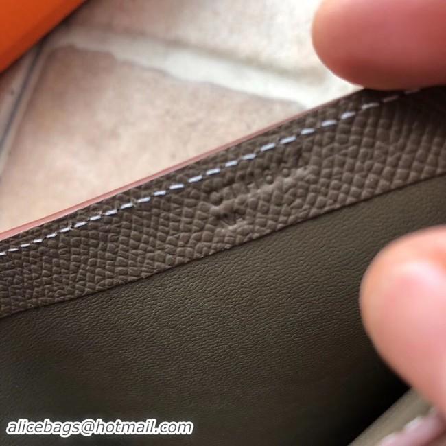 Best Quality Hermes espom leather Wallet H2296 grey