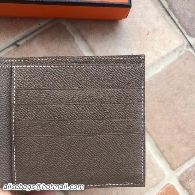 Best Quality Hermes espom leather Wallet H2296 grey