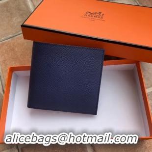 Trendy Design Hermes espom leather Wallet H2296 blue