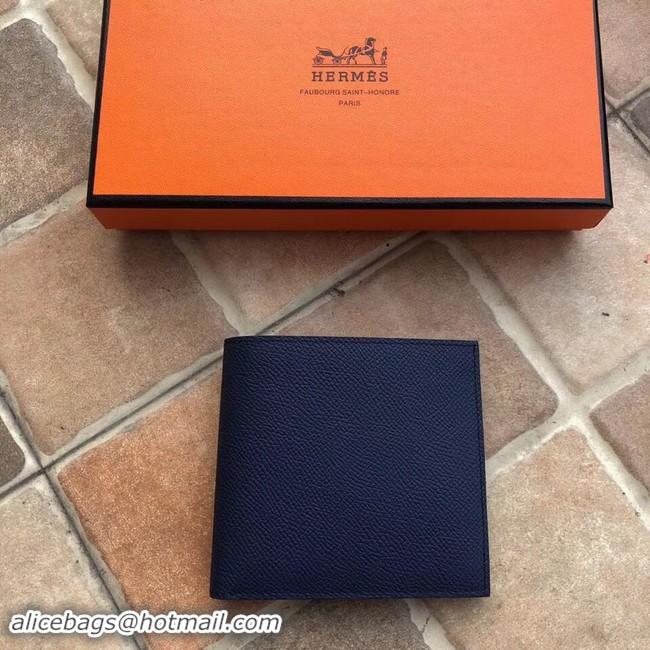 Trendy Design Hermes espom leather Wallet H2296 blue