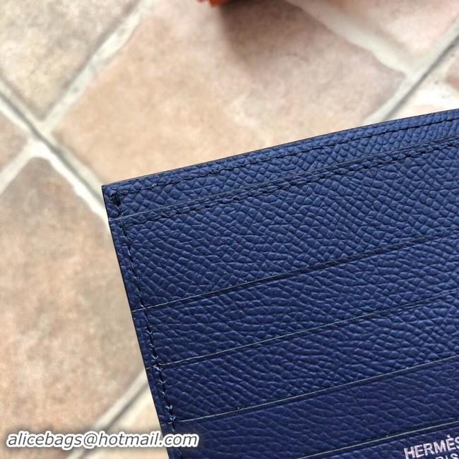 Trendy Design Hermes espom leather Wallet H2296 blue