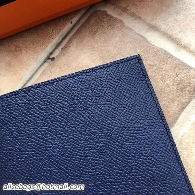 Trendy Design Hermes espom leather Wallet H2296 blue