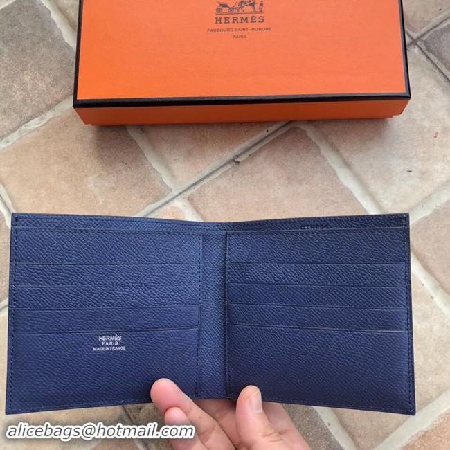 Trendy Design Hermes espom leather Wallet H2296 blue