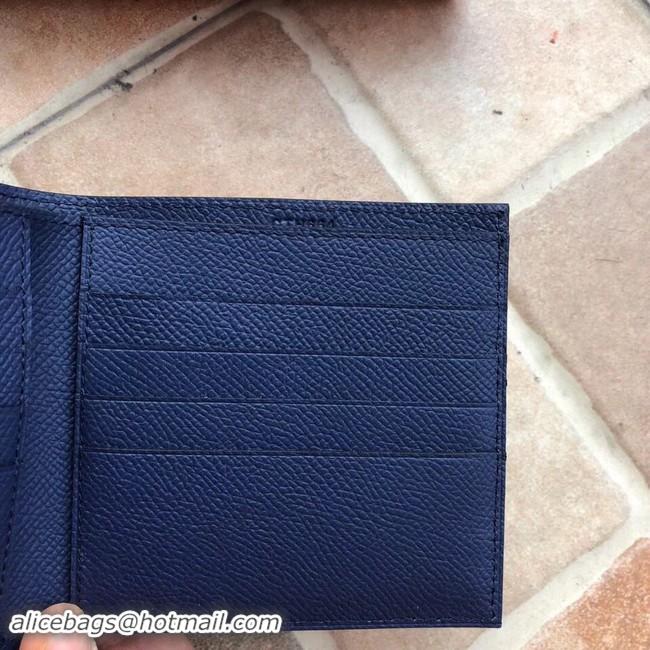 Trendy Design Hermes espom leather Wallet H2296 blue